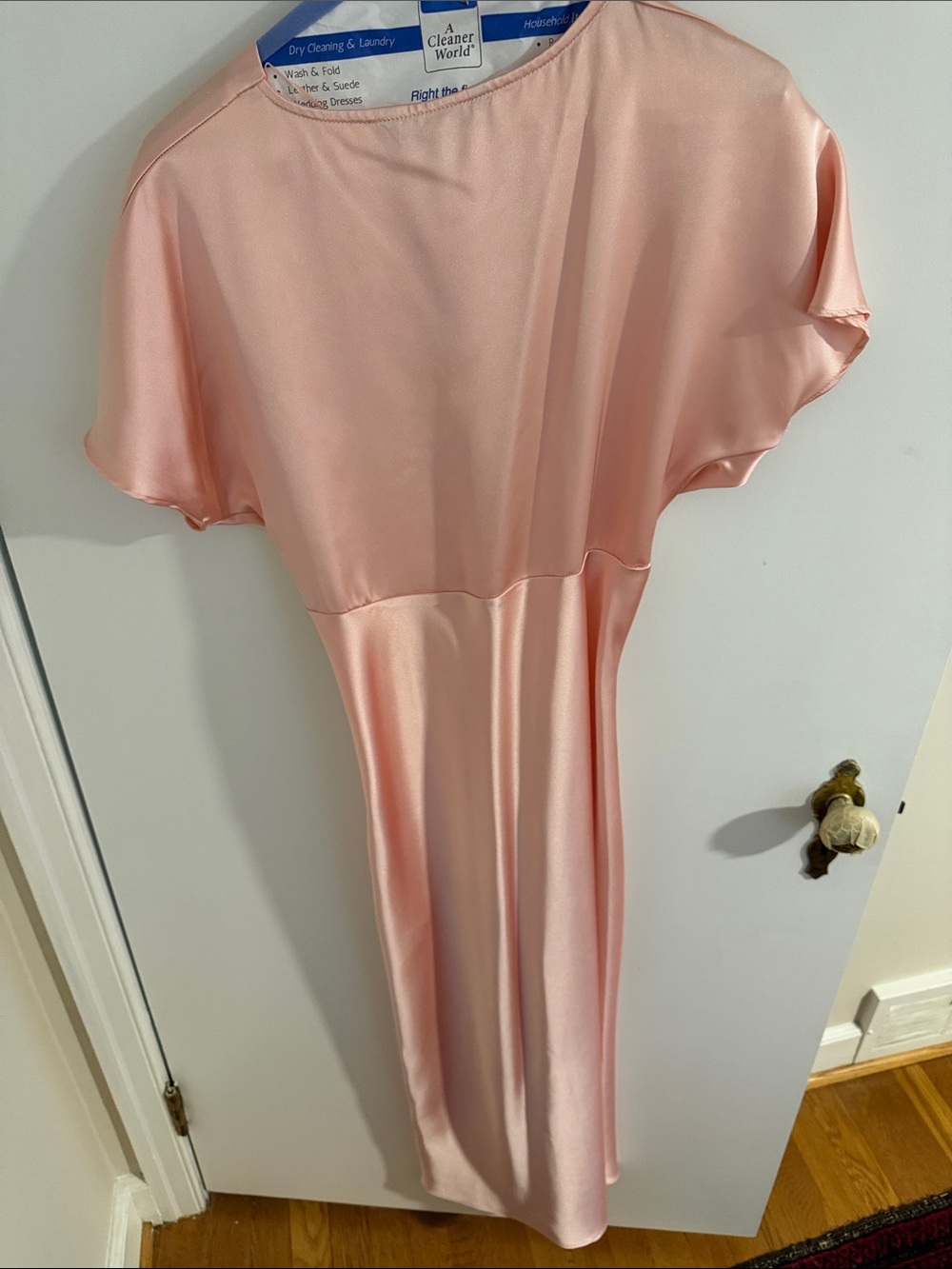 Zara Satin Effect Pink Midi Dress Medium - Picture 6 of 6